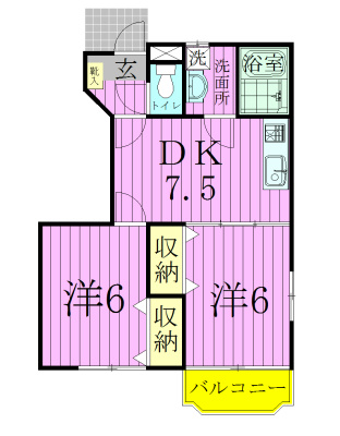 サニービレッジ１番館 101号室 間取り