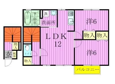 吉野ハイツⅢ 202号室 間取り