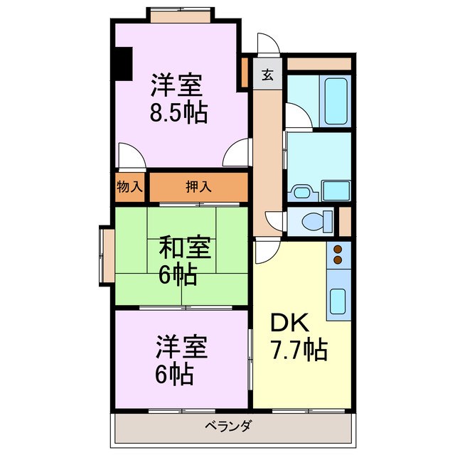 グランメール竹内 305号室 間取り
