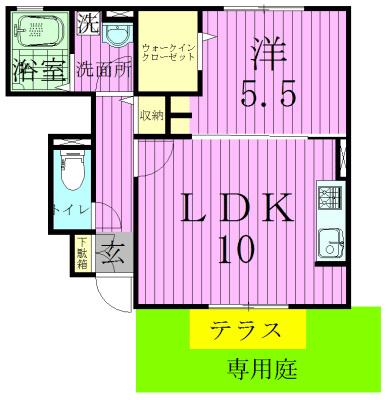 プランドール 101号室 間取り