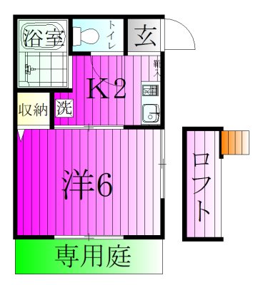 キャッスル下矢切 101号室 間取り