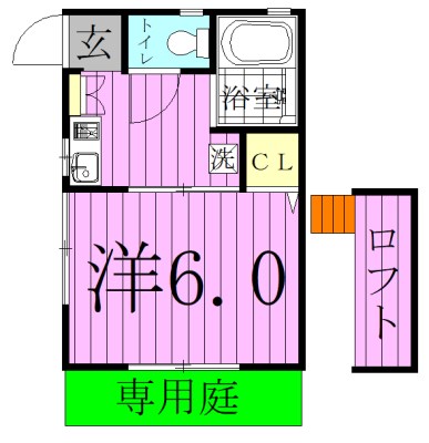 キャッスル下矢切 102号室 間取り