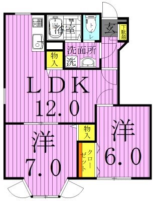 ポワール・メゾンⅡ番館 102号室 間取り