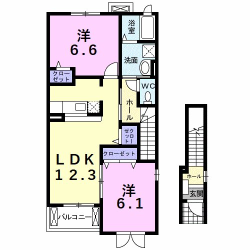 マ　ジュネス 203号室 間取り
