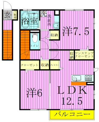 サンシャイン道野辺中央 A201号室 間取り