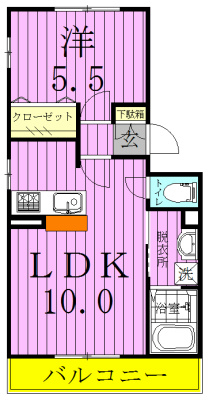 Friendly-spot 102号室 間取り