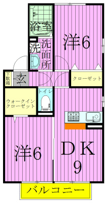ウィルモア新松戸Ａ棟 102号室 間取り