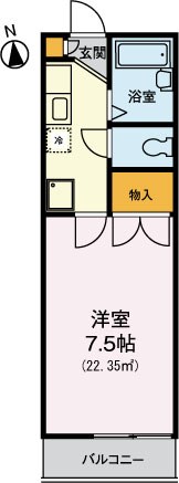 オーシャンヒルズ金森 102号室 間取り