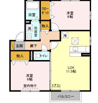 ブルーム 101号室 間取り