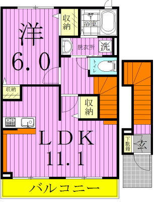 アンジュ　アムールＢ 202号室 間取り