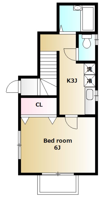 シャンブル 201号室 間取り
