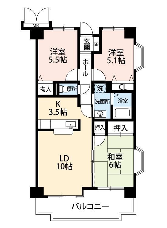 107号室 間取り
