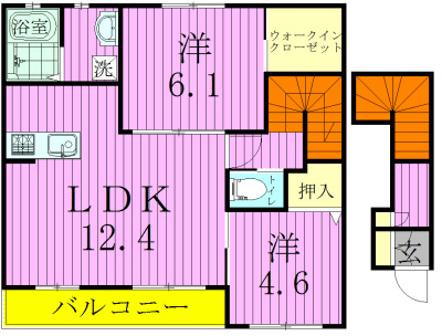 ソレイユＢ 201号室 間取り