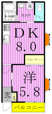 ＳＵＮＬＯＯＰ新松戸 102号室 間取り