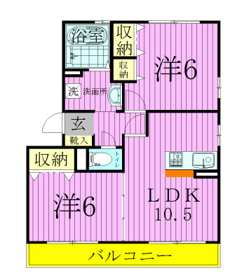 プリモ西白井Ｄ棟 101号室 間取り