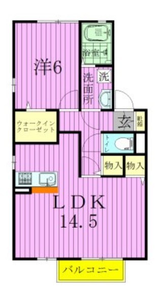 セブンオークスA 205号室 間取り