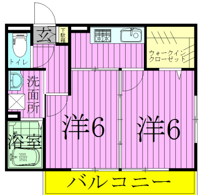 クレール岩瀬 201号室 間取り