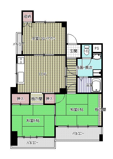 コーポラス水口Ⅱ 間取り