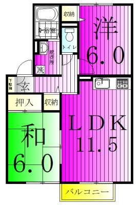 北総ＧＲＡＣＥ 202号室 間取り