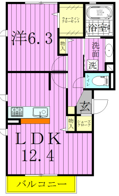 グラティア 301号室 間取り