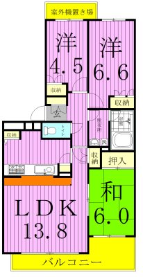 松戸小金台パーク・ホームズ 106号室 間取り