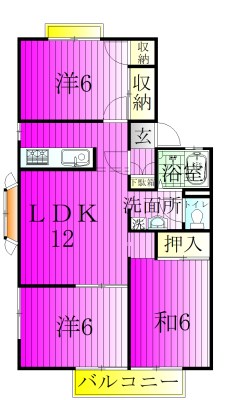 サンVパークⅡ 105号室 間取り
