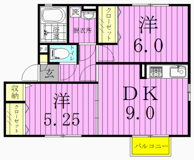 ウェルス 101号室 間取り