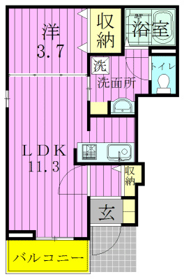 シエル 103号室 間取り