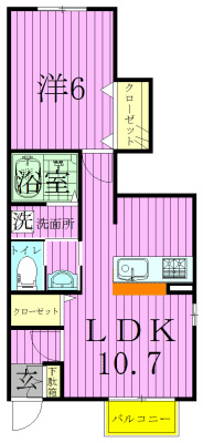 フォレスト 104号室 間取り