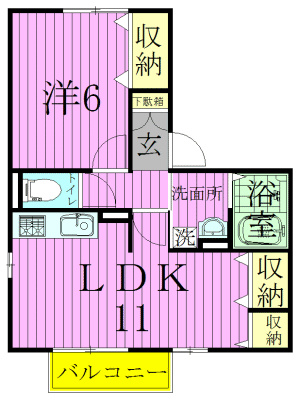 セジュール 103号室 間取り