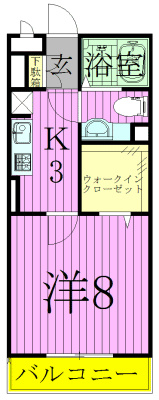 オッツ新鎌ヶ谷 102号室 間取り