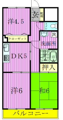 クレアンヌーブ 405号室 間取り
