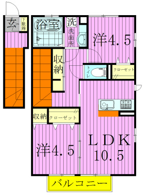 イーストパーク八ヶ崎 201号室 間取り