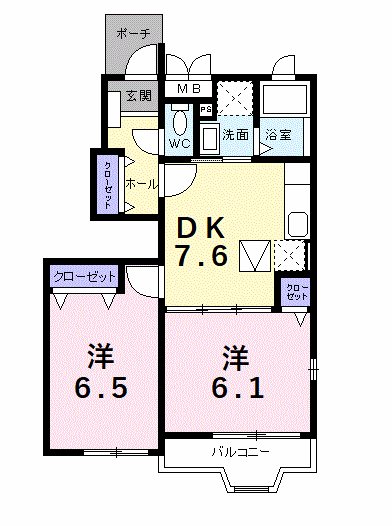 グランデカメリア山の手Ⅴ 101号室 間取り
