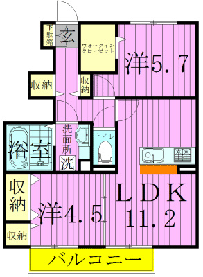 102号室 間取り