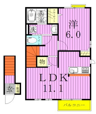 セレナーデＡ 203号室 間取り