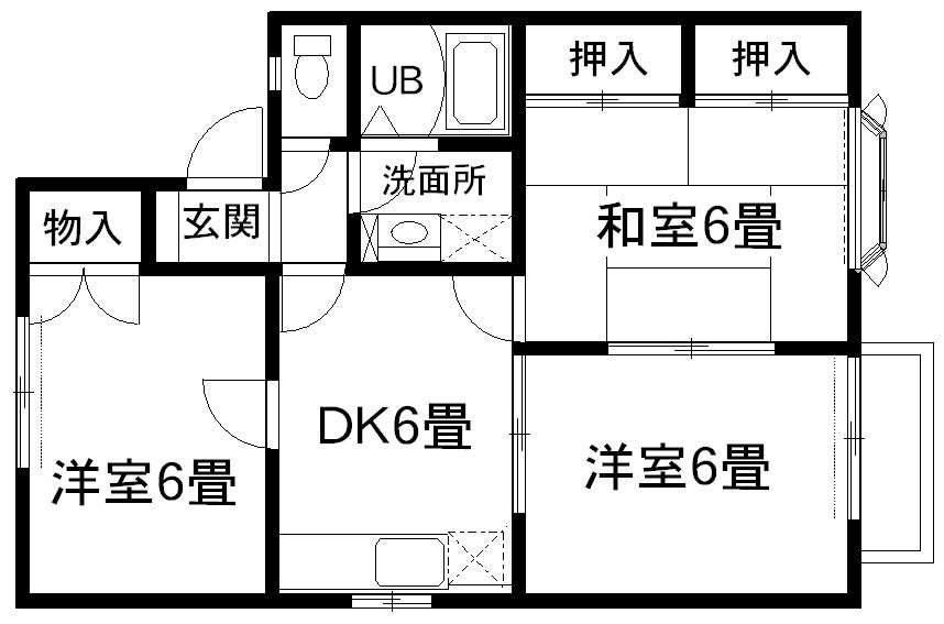 シャンブル桜木C棟 間取り