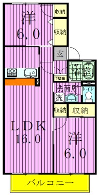 コーポリンクル　Ａ棟 202号室 間取り