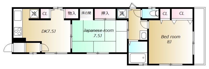 サンハウス 201号室 間取り