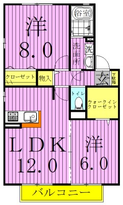 アンクレージュ・VAN 205号室 間取り