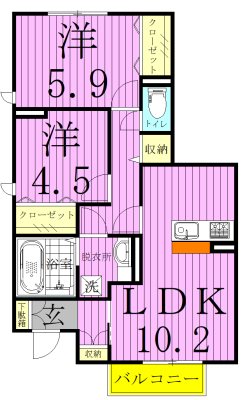 イーグレットＤ 105号室 間取り
