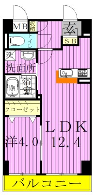 パークスクェア常盤平 103号室 間取り