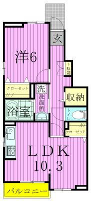 コンフォート 104号室 間取り
