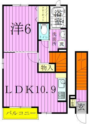 南風ＷＥＳＴ 201号室 間取り