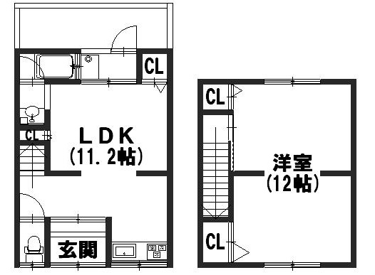今里細塚18-1貸家 間取り
