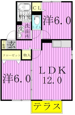 ブールジオンB 101号室 間取り
