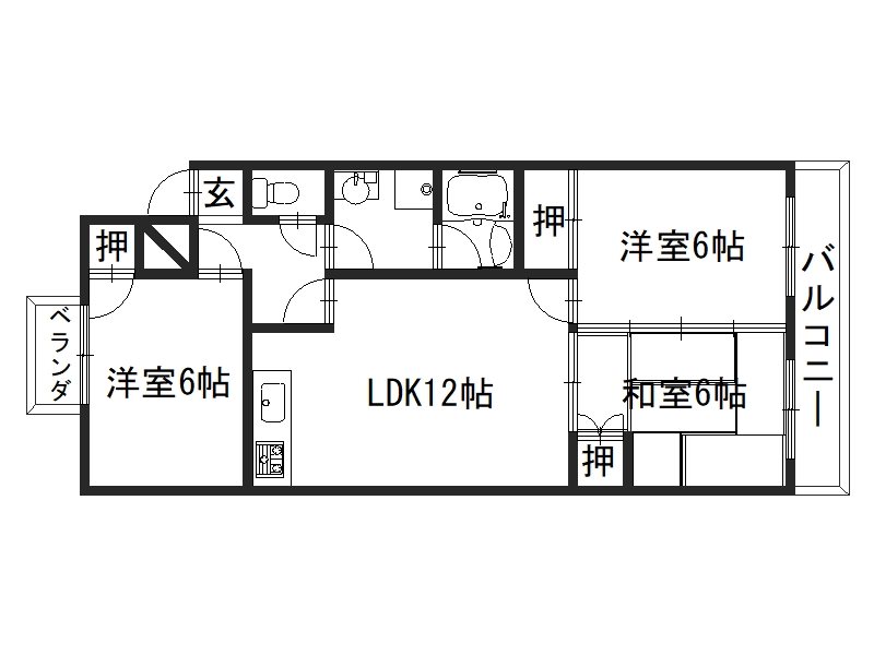 シベール桂泉 405号室 間取り