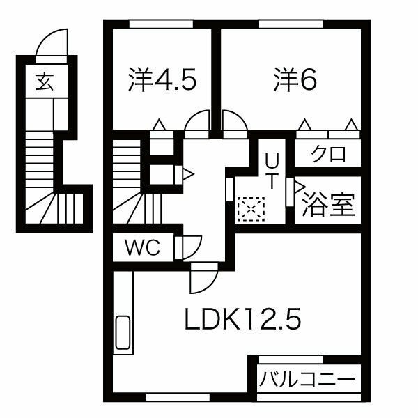 クレールコート 206号室 間取り