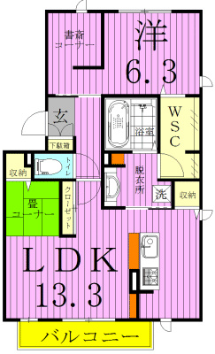 102号室 間取り