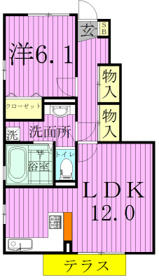 ウエストパーク藤 103号室 間取り